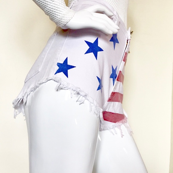 SALE! “USA” Jean Cutoff Shorts - Picture 2 of 3